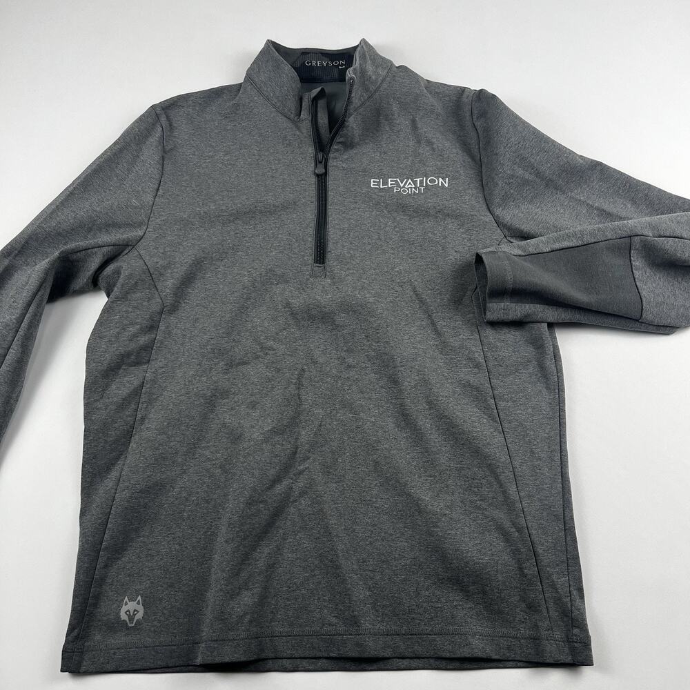 Greyson Sweatshirt Mens Small Gray Embroidered 1/4 Zip Golf